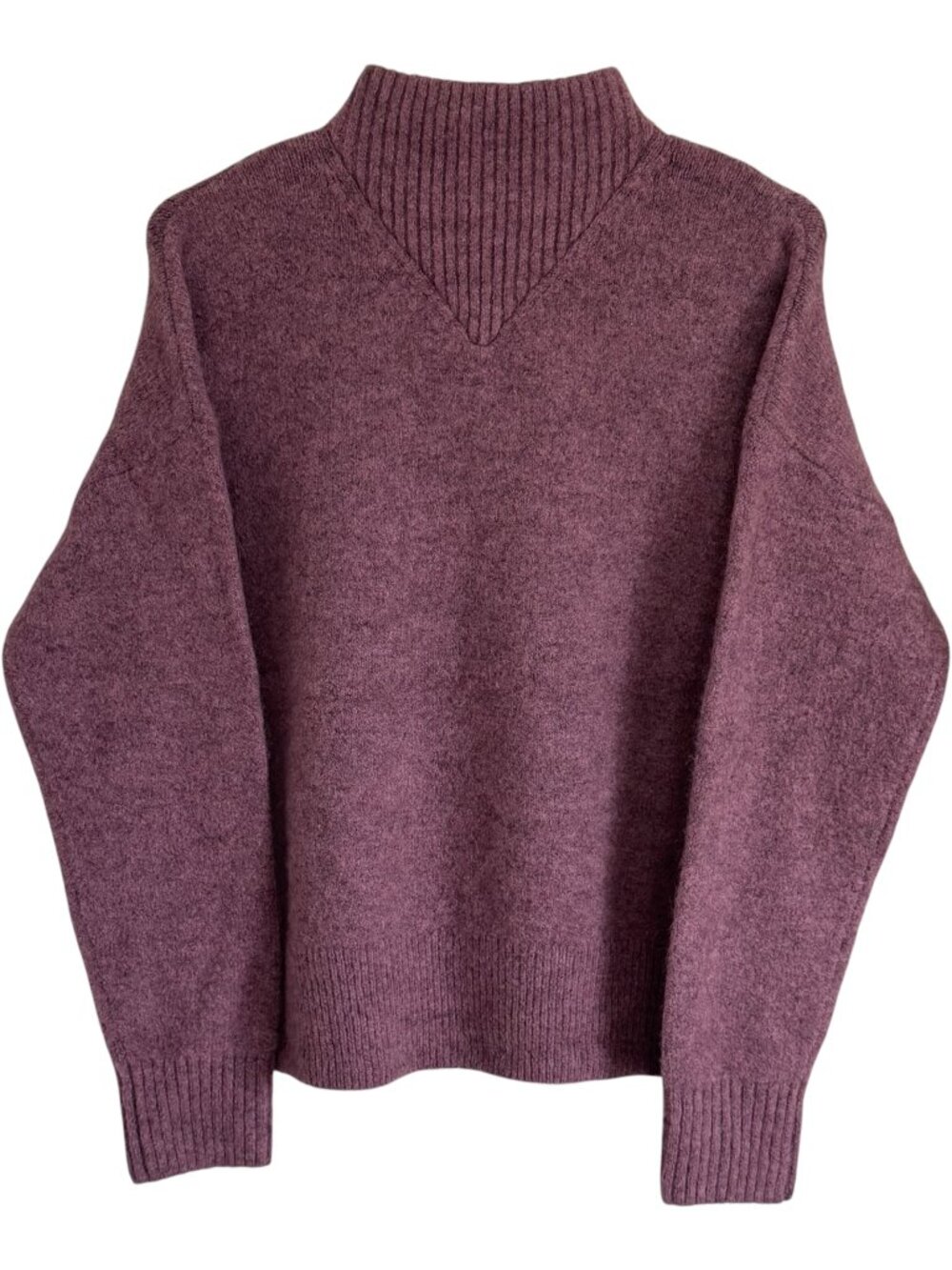 Madewell Women's Pink Mock Turtleneck Wool-Blend Sweater Medium
